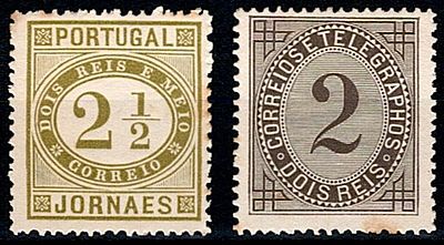 Reprints Portugal 1885 * 1876 Jornaes and 1884 Telegrams. 2 full sets of reprints of stamps 