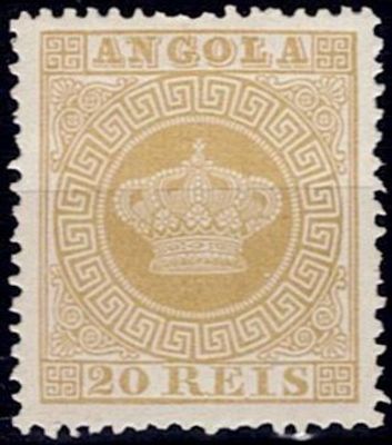 Angola reprints 1905 * 1881-85 Crown new colors. 1 reprint, in 13.5 perforation of the 20 reis 