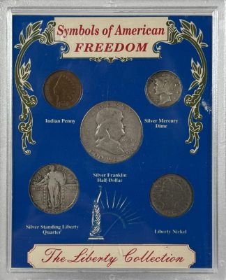 SYMBOLS OF AMERICAN FREEDOM COIN COLLECTION. THE LIBERTY COLLECTION. INCLUDES INDIAN HEAD CENT 