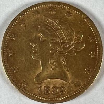 1899 U.S. $10 LIBERTY GOLD COIN. AU