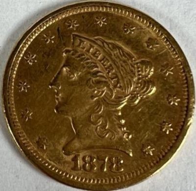 1878 U.S. $2.5 LIBERTY GOLD COIN. XF
