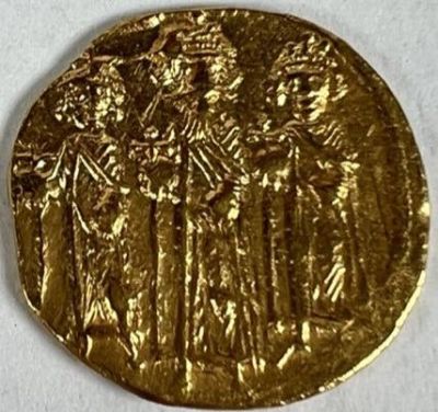 BYZANTINE EMPIRE GOLD COIN. HERACLIUS, 610-641 A.C., AU GOLD