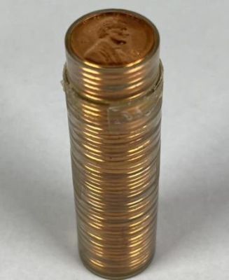 1958-D LINCOLN CENT ROLL - UNCIRCULATED. BU ROLL OF CENTS