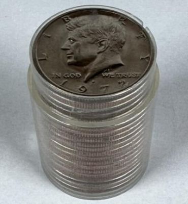 1972-D KENNEDY HALF DOLLAR ROLL - UNCIRCULATED. BU ROLL OF HALF DOLLARS