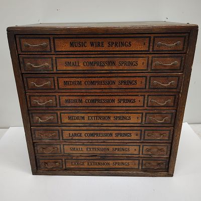 cabinet. music wire springs with contents Dimensions: 20 x 20 x 13 in