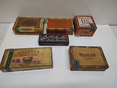 (6) cigar boxes Dimensions: 6 x 16 x 15 in