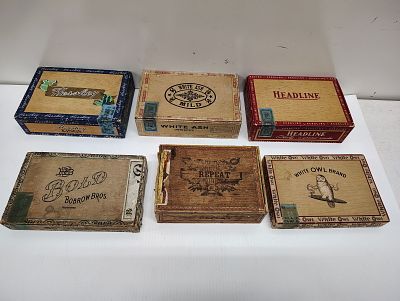 (6) cigar boxes Dimensions: 5 x 19 x 12 in