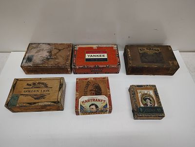 (6) cigar boxes Dimensions: 5 x 18 x 12 in