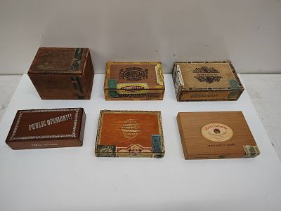 (6) cigar boxes Dimensions: 5 x 19 x 15 in