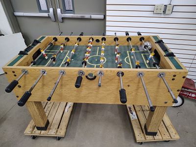 game. foosball table Dimensions: 36 x 55 x 51 in