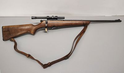 Gun. savage 222 caliber model #: 340B SERIAL #: N/A Dimensions: 43 x 3 x 8 in