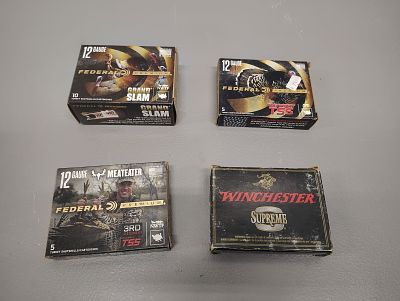 Ammo. 12 gauge-federal grand slam 12 gauge heavy weight TSS 10 gauge winchester supreme 12 gauge 