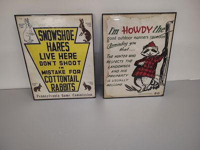 Posters. 2 pa game commission poster framed Dimensions: 2 x 19 x 13 in