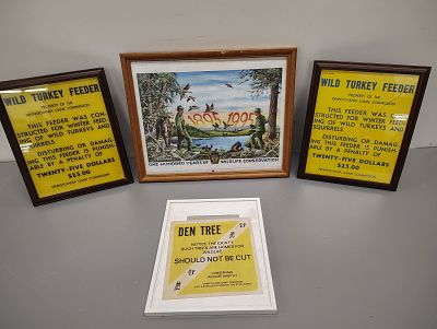 Posters. 4 framed pa game commision posters Dimensions: 2 x 16 x 13 in