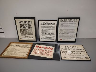 posters. 3 pa game commission framed posters no doe hunting poster dog owners attention ruger 