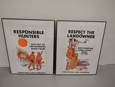 Posters. Pa game commission poster framed responsible hunter respect the landowner Dimensions: 