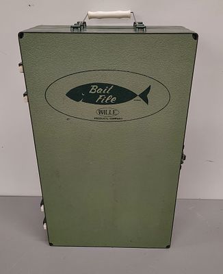 Fishing items. bait file tackle box with content Dimensions: 20 x 12 x 5 in