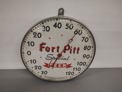 Thermometer. Fort Pitt Beer thermometer Dimensions: 12 x 12 x 2 in