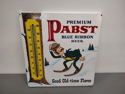 Thermometer. Pabst Blue Ribbon thermometer Dimensions: 16 x 15 x 1 in