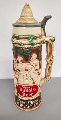 Stine. DuBois Beer chalkware stine Dimensions: 16 x 7 x 7 in