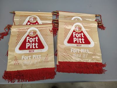 Beer banners. (6) new old stock Fort Pitt banners Dimensions: 15 x 17 x 1 in