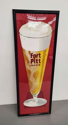 Beer advertising. Fort Pitt Beer print framed Dimensions: 37 x 13 x 1 in