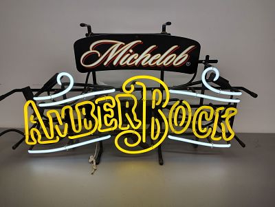 Neon. Michelob Amber Rock neon light lights up! Dimensions: 16 x 28 x 6 in