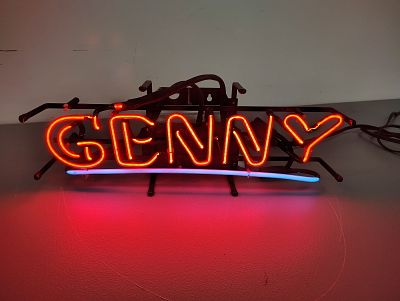 Neon. Genny Light works! Dimensions: 8 x 21 x 7 in