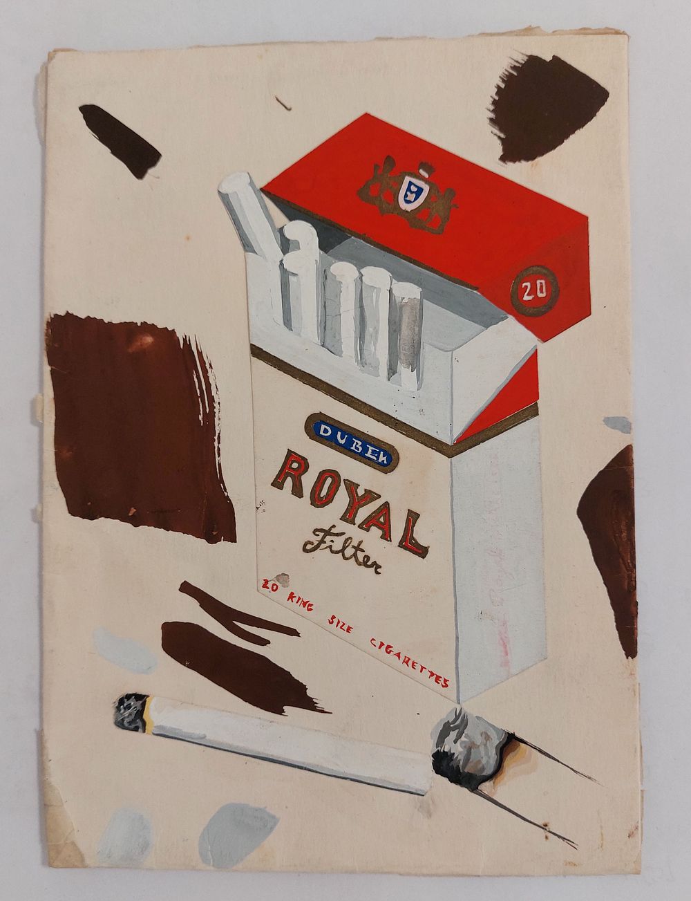 מתווה מקורי לכרזת סיגריות חברת רויאל - ROYAL.
מצויר ביד.
. מידות: 13.5X18.5 ס"מ בקירוב