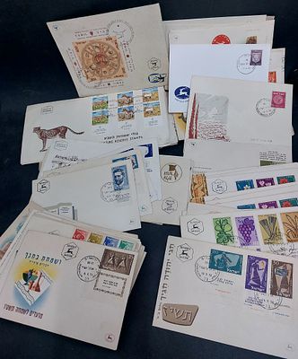 אוסף מעטפות של אירועים שונים. כ-90 מעטפות. פתיחת בתי דואר, עשור לישראל ועוד. מצבים טובים לרוב. 