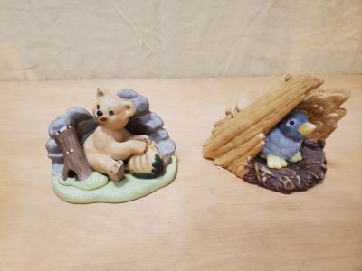 Woodland surprises Franklin Mint Bear & Bluebird