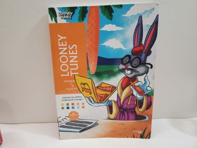 Looney Tunes Adult Coloring Book. A couple of page are colored.