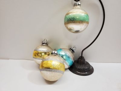 Large Glass Christmas Balls Made GDR Germany