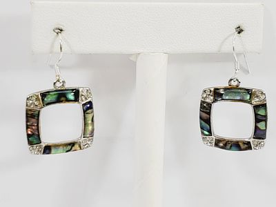 Stunning Abalone & Crystal Earrings