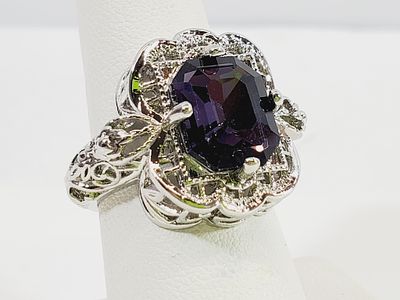 Large Crystal Ring Size 7.5