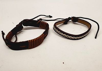 2 New Leather Bracelets Adjustable