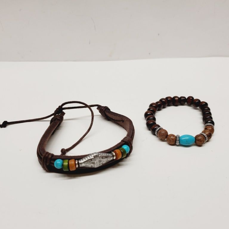 2 New Leather Bracelets Adjustable