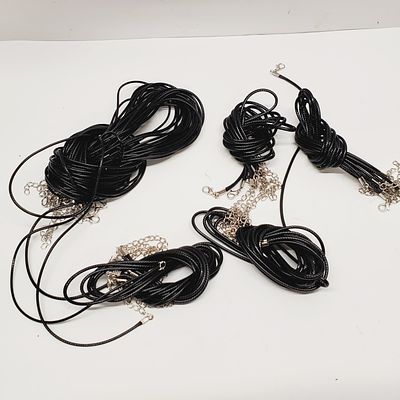 Lot of 50 ++ New Black Laces for Pendant Neckaces