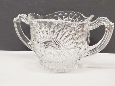 EAPG Pressed Glass Open Sugar Bowl
