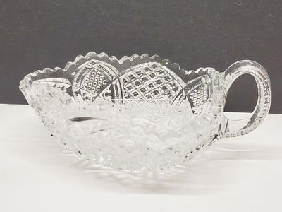 EAPG Pressed Glass Handled Dish