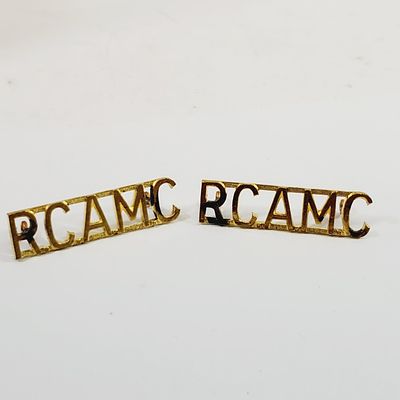 Brass Shoulder Titles Canadian Military RCAMC