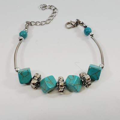 Turquoise Agate Bracelet 7"