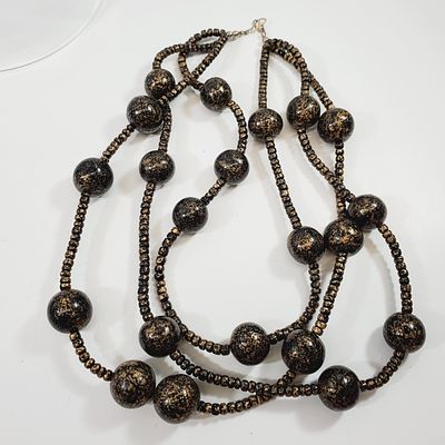 Wood Beaded Necklace 18"