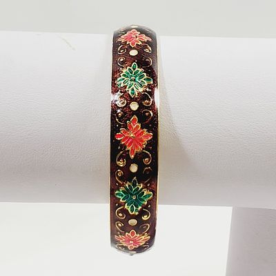 Enamel Brass Bangle Bracelet