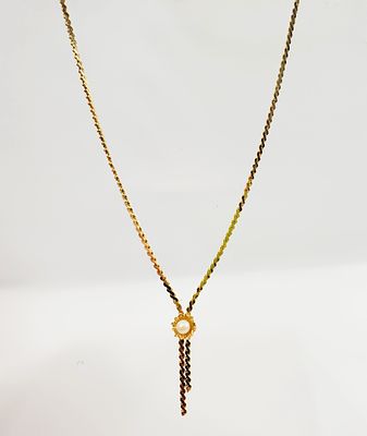 Flower with Faux Pearl 14" Necklace or Choker