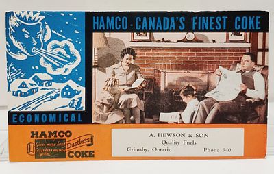 A Hewson & Son Quality Fuels Ink Blotter. ...amusing how words change meaning over the generations.