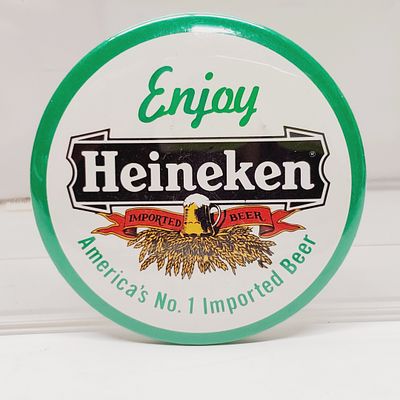 Vintage 1980's Heineken Beer 3" Button