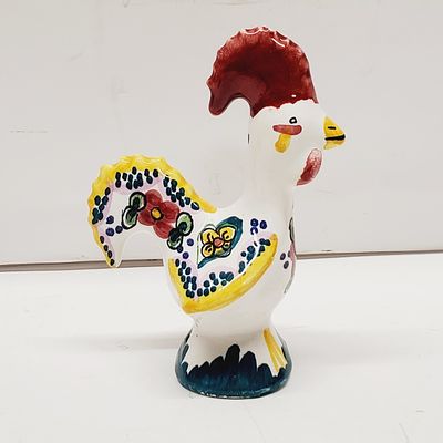 Hand Painted Pottery Bird Signed on Bottom