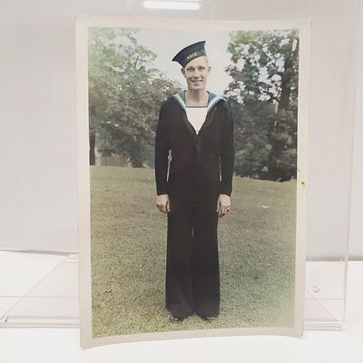 Vintage Original Photograph Sailor in Uniform. 5" x 7"