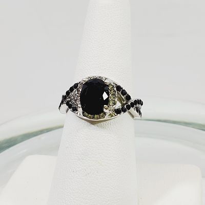 Black Crystal Ring Size 7